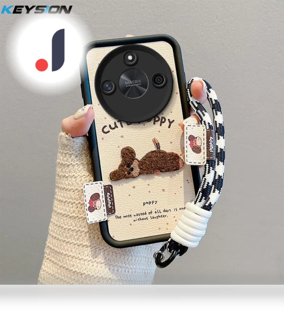 Cartoon Cute Plush Phone Case with Lanyard — Protective Cases, KEYSION