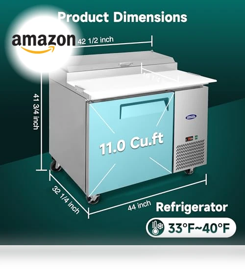 Commercial Pizza-Sandwich Prep Table Refrigerator — Drink Coolers, ORIKOOL