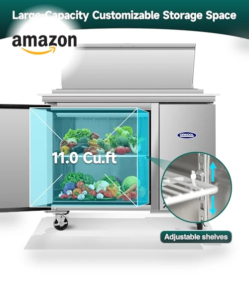 Commercial Pizza-Sandwich Prep Table Refrigerator — Drink Coolers, ORIKOOL