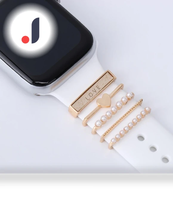 Metal Charms Decorative Ring Diamond Ornament Smart Watch Silicone Strap — Bands, ping Day