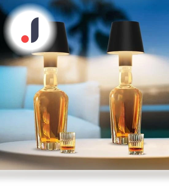 Rechargeable Wireless Bottle Lamp — Standing Lights, Blackcurrant