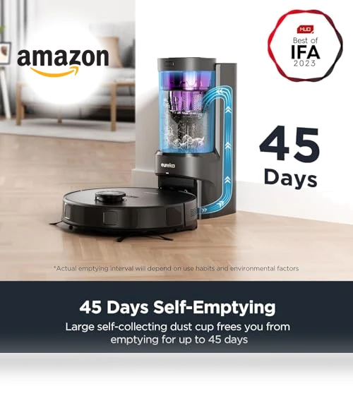 Robot Vacuum with Bagless Self Emptying Station — Smart Cleaning Robots, Eureka