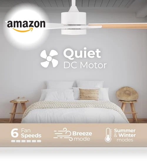 Smart 5-Blade Ceiling Fan with LED Light Kit — Ceiling Fan Lighting Solutions, East Grove Home
