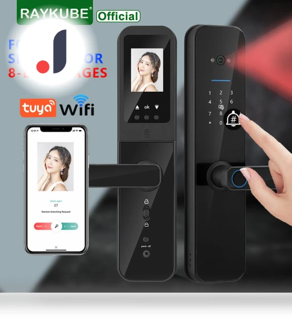 Smart Lock with Visual 'Cat Eye', Remote Unlocking — Smart Home Security, RAYKUBE
