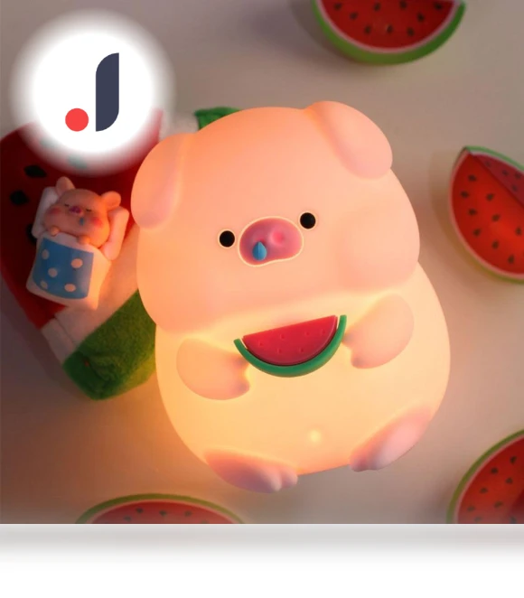 Soft Silicone Pig Night Light — Night Lights, guangbaokejki