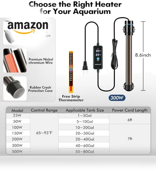 Submersible Aquarium Heater with Digital Display — Heaters & Chillers, Orlushy