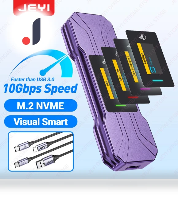 Visual Smart M.2 NVMe SSD Enclosure — Enclosures, JEYI