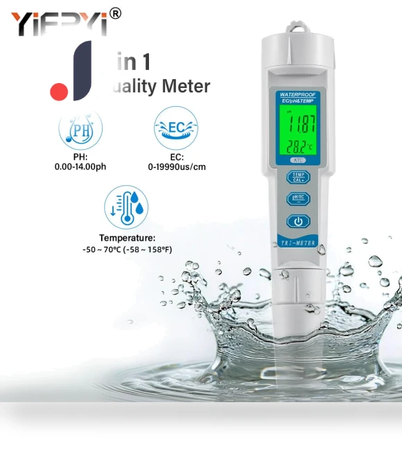 Waterproof Digital PH EC TDS Meter 3 In 1 — Hydrometers, yieryi