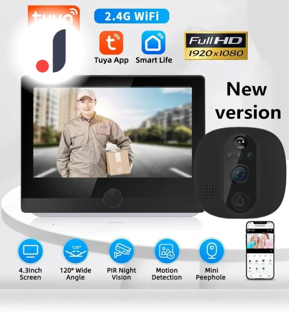 WiFi Doorbell with Night Vision — Smart Home Security, Crown Global