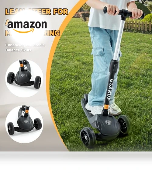 Adjustable Height Kids Scooter with LED Lights — Push Scooters, GLAMUP