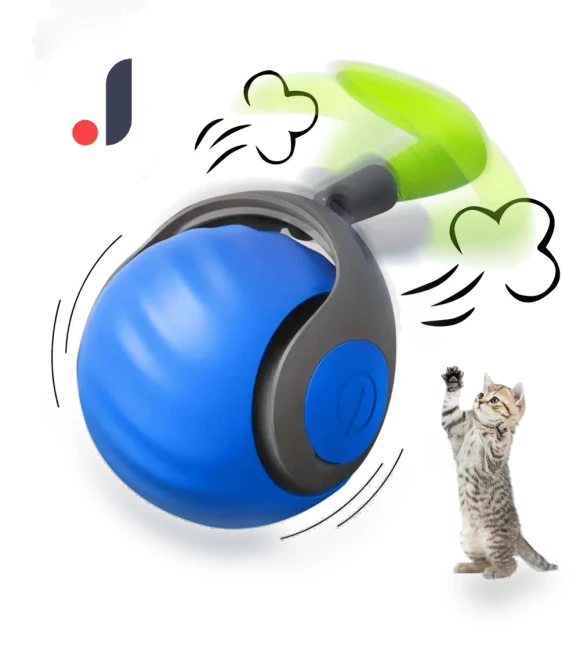 Interactive Cat Ball Toy with Feather — Cat Playthings, Pet Products My
