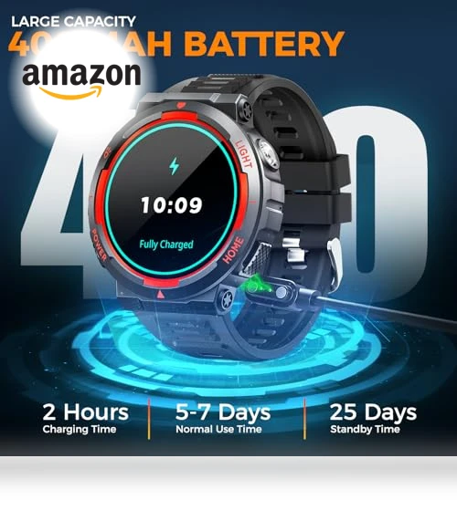Military Smart Watch with LED Flashlight — Smartwatches, Foxhawk