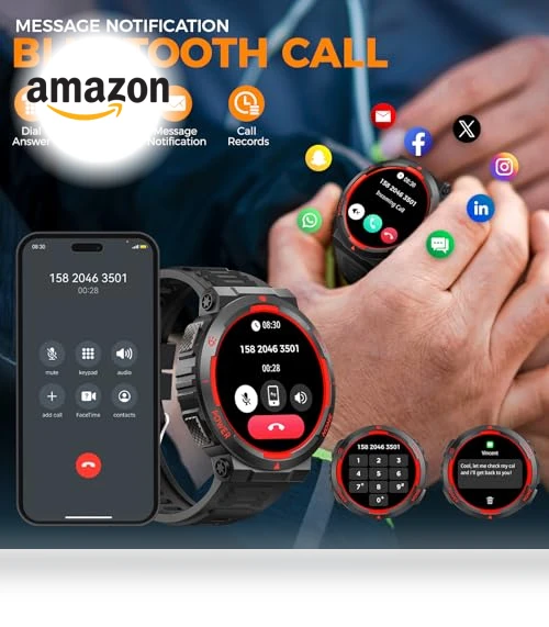 Military Smart Watch with LED Flashlight — Smartwatches, Foxhawk