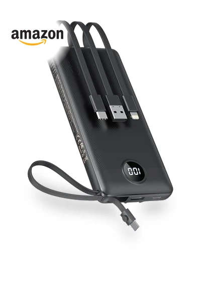 Portable Charger with Built-in Cables — Mobile Power Solutions, VEEKTOMX
