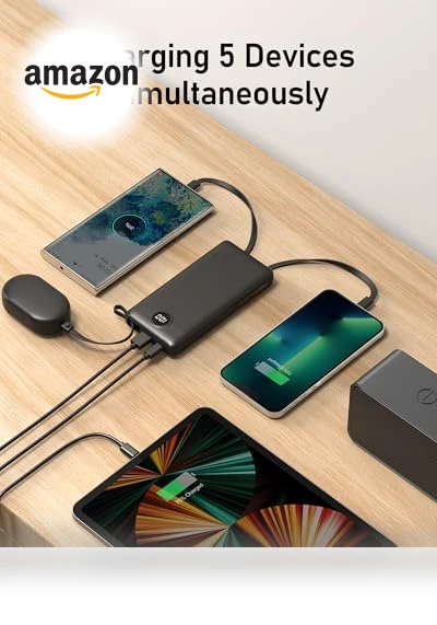 Portable Charger with Built-in Cables — Mobile Power Solutions, VEEKTOMX