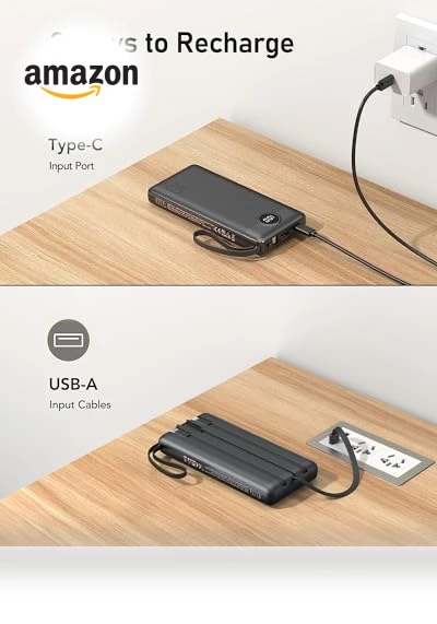 Portable Charger with Built-in Cables — Mobile Power Solutions, VEEKTOMX