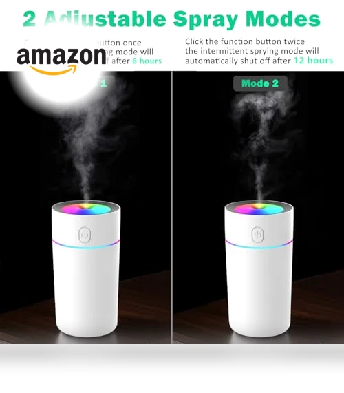 Portable Mini Humidifier with 7-color Lights — Air Moisturizers, YYFWND