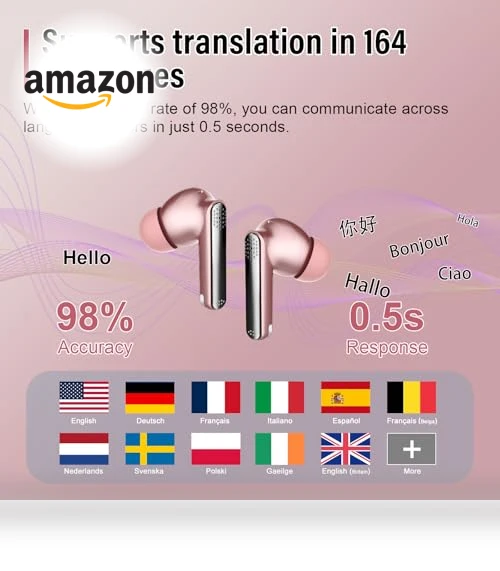 Real Time Translation Earbuds — In-Ear Headphones, SKIUDCT