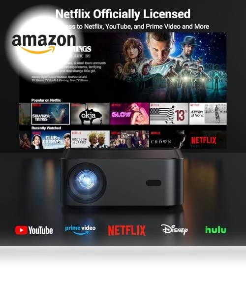 Smart Projector 4K with Wifi and Bluetooth — Home Theater Projectors, HAPPRUN