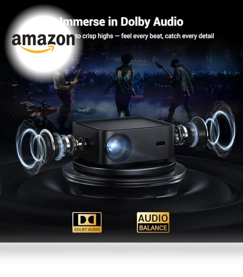 Smart Projector 4K with Wifi and Bluetooth — Home Theater Projectors, HAPPRUN