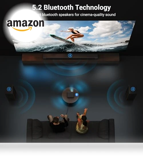 Smart Projector 4K with Wifi and Bluetooth — Home Theater Projectors, HAPPRUN