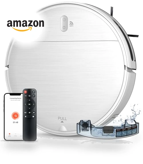 2 in 1 Robotic Vacuum Cleaner with Schedule, App/Voice — Smart Cleaning Robots, MAMNV