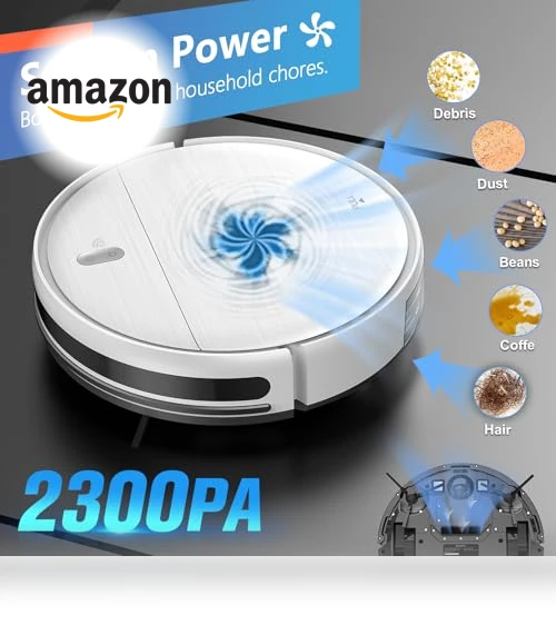 2 in 1 Robotic Vacuum Cleaner with Schedule, App/Voice — Smart Cleaning Robots, MAMNV