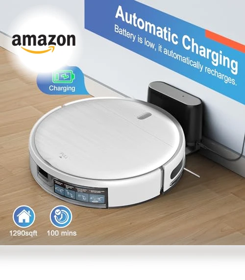 2 in 1 Robotic Vacuum Cleaner with Schedule, App/Voice — Smart Cleaning Robots, MAMNV