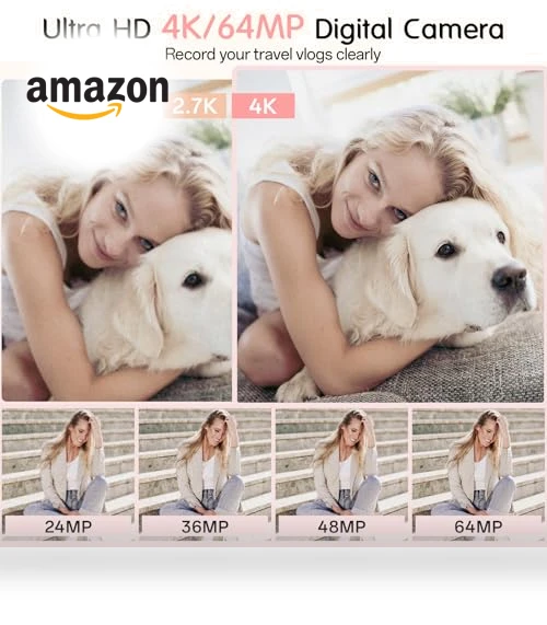 4K Vlogging Camera with 64MP — Compact Digital Cameras, Fansbe Smart