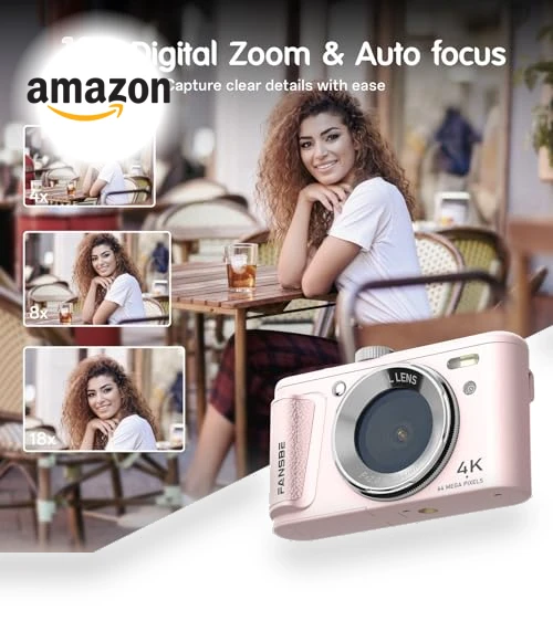 4K Vlogging Camera with 64MP — Compact Digital Cameras, Fansbe Smart