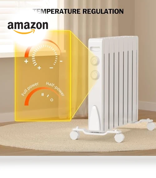 Adjustable Thermostat Convection Space Heater — Portable Heating Solutions, Eueiriup