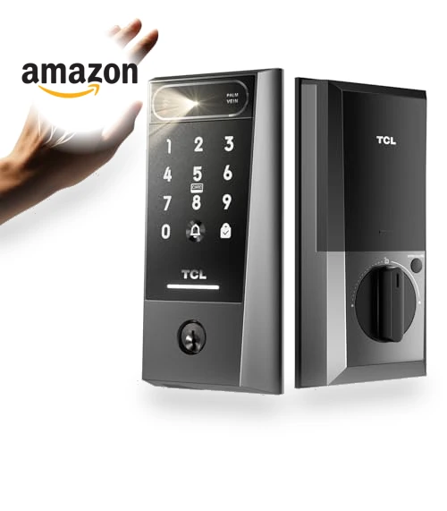 AI Palm Vein Smart Lock with Built-in Doorbell — Smart Home Security, TCL