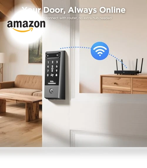 AI Palm Vein Smart Lock with Built-in Doorbell — Smart Home Security, TCL