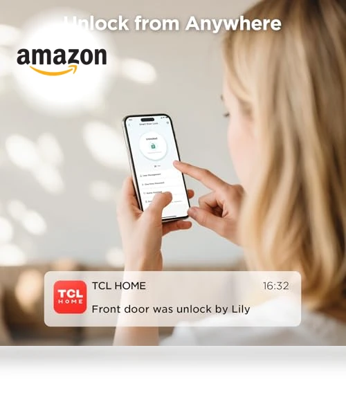 AI Palm Vein Smart Lock with Built-in Doorbell — Smart Home Security, TCL