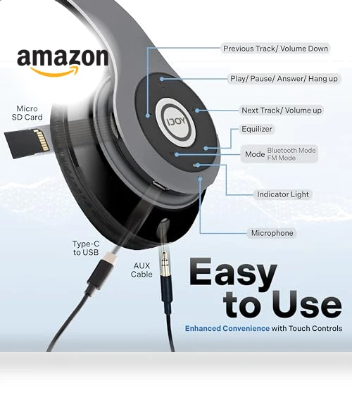 Bluetooth Headphones Over Ear — In-Ear Headphones, iJoy