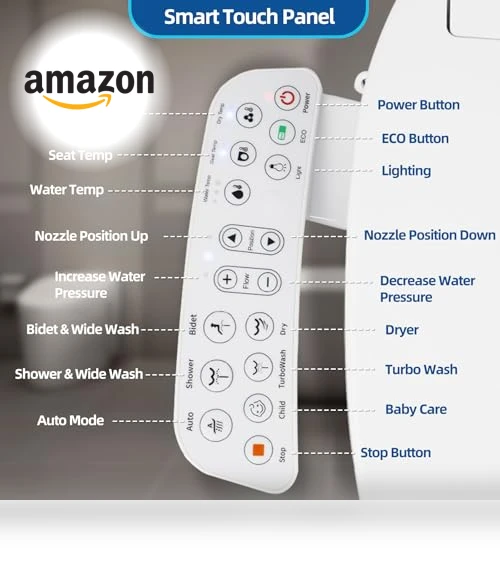 Electronic Heated Toilet Seat with Dryer and Warm Water — Bathroom Essentials, TooCust