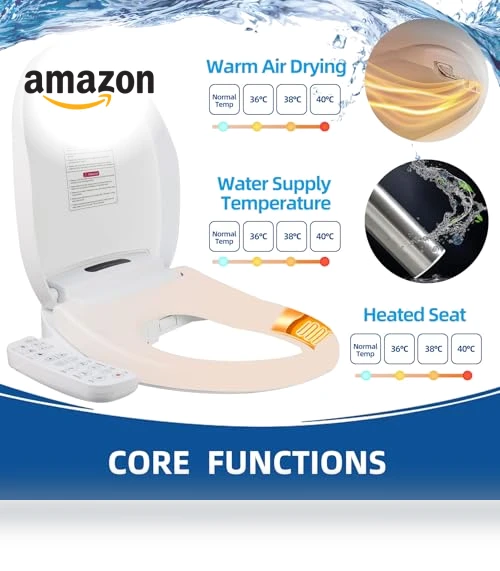 Electronic Heated Toilet Seat with Dryer and Warm Water — Bathroom Essentials, TooCust