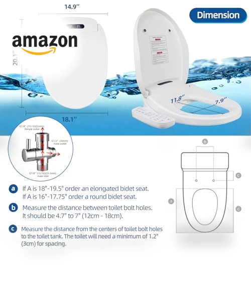 Electronic Heated Toilet Seat with Dryer and Warm Water — Bathroom Essentials, TooCust