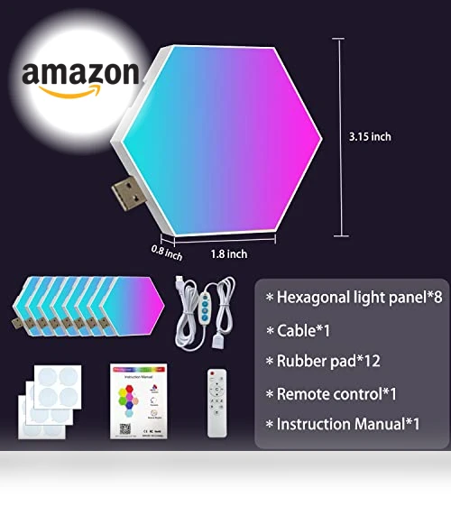 Hexagon LED Wall Light Panels — Wall Lighting, Aeasiup