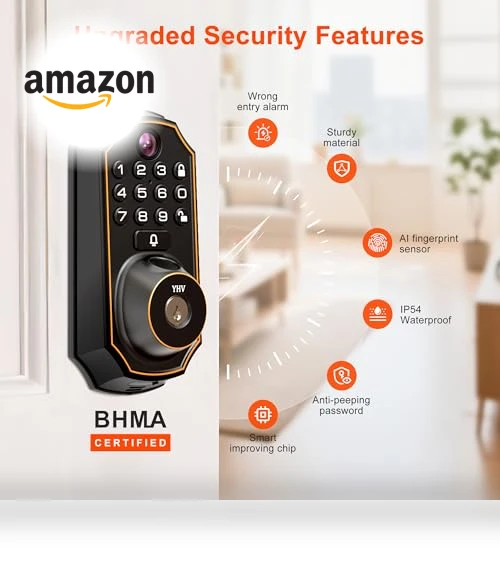 Keyless Entry Door Lock with Camera — Smart Home Security, YHV
