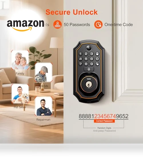Keyless Entry Door Lock with Camera — Smart Home Security, YHV