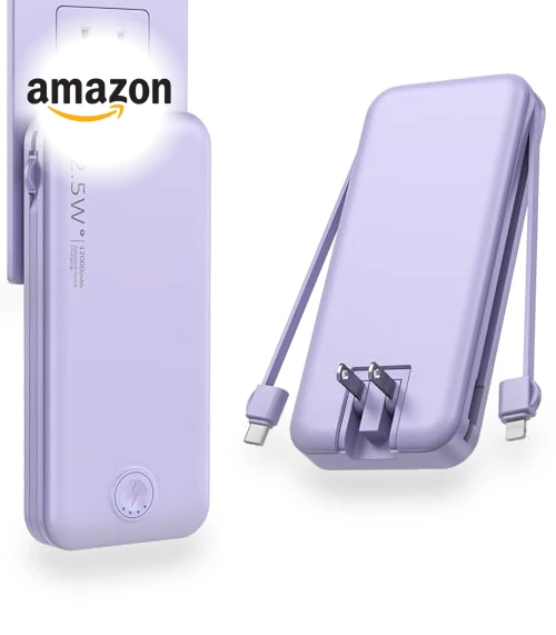 Portable Charger with Built in Cable and AC Wall Plug — Chargers, Dongguan Xionel Electronic Technology Co., Ltd