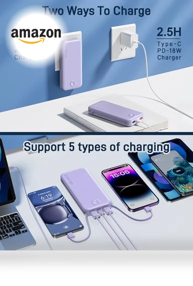 Portable Charger with Built in Cable and AC Wall Plug — Chargers, Dongguan Xionel Electronic Technology Co., Ltd