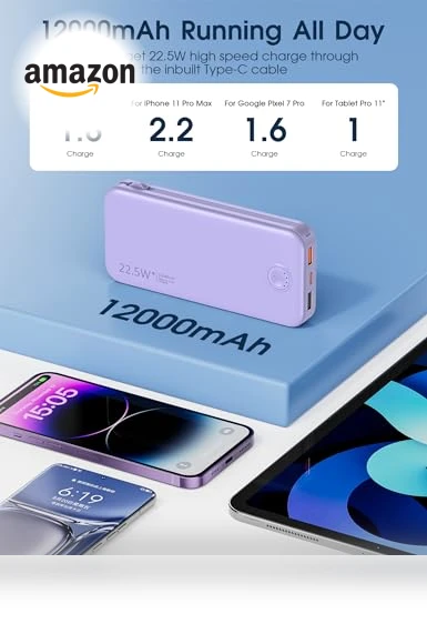 Portable Charger with Built in Cable and AC Wall Plug — Chargers, Dongguan Xionel Electronic Technology Co., Ltd