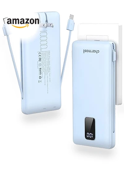 Portable Charger with Built-in Cables & Wall Plug — Chargers, Charmast