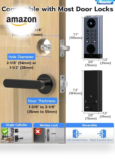 Smart Door Lock with Camera — Smart Home Security, Anweller