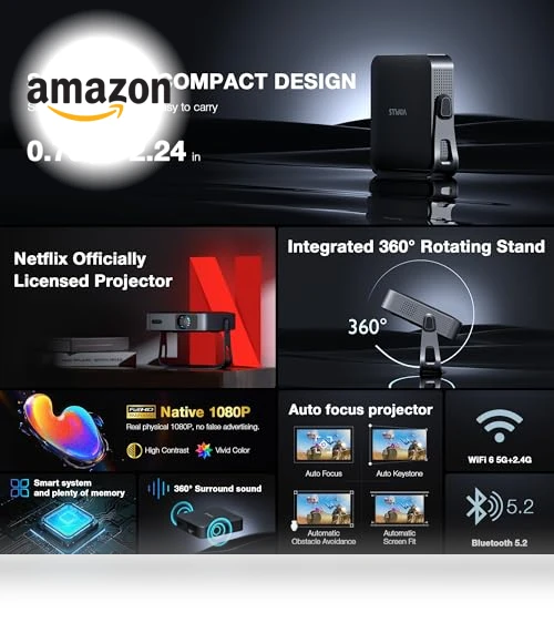 Smart Mini Projector with WiFi and Bluetooth — Home Theater Projectors, VOPLLS
