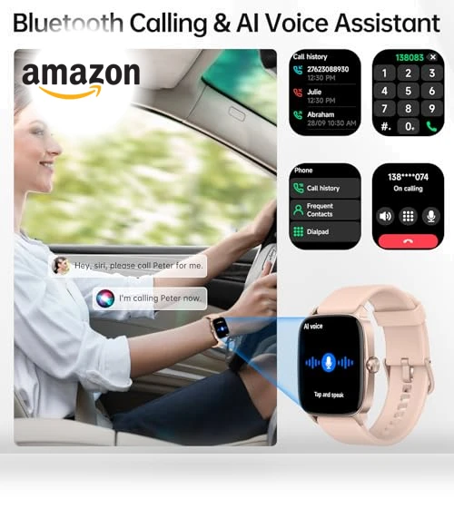 Smart Watch with Bluetooth Call & AI Voice — Smartwatches, KIBFLE