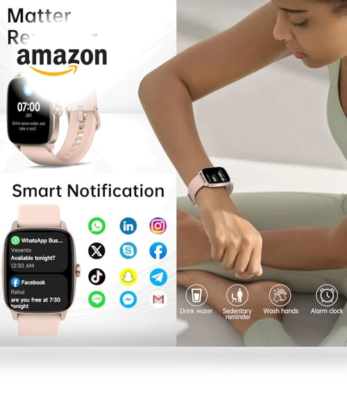Smart Watch with Bluetooth Call & AI Voice — Smartwatches, KIBFLE
