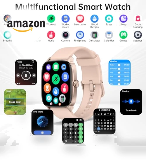 Smart Watch with Bluetooth Call & AI Voice — Smartwatches, KIBFLE